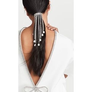 AREA Crystal Fringe & Pearl Barrette